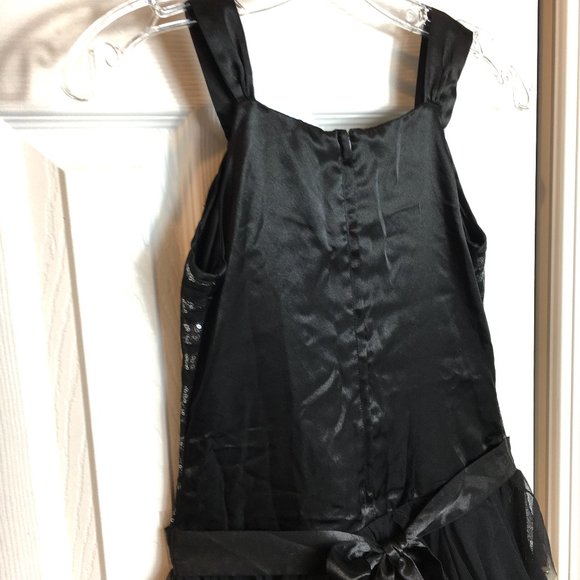 Biscotti Roaring 20's Style Blk Sequin & Satin Girls Party Dress Sz 12 - Picture 5 of 10